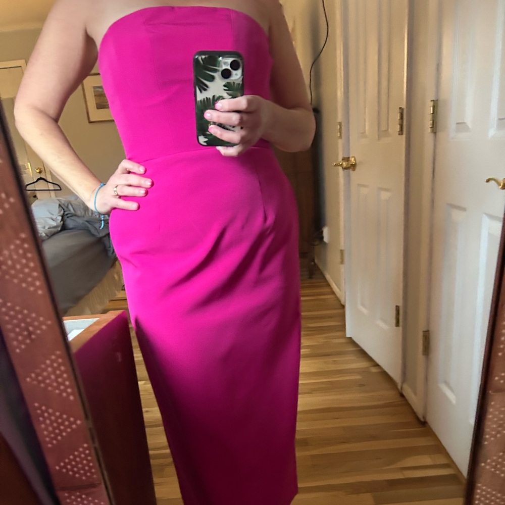 Hot pink straplesss Milly dress